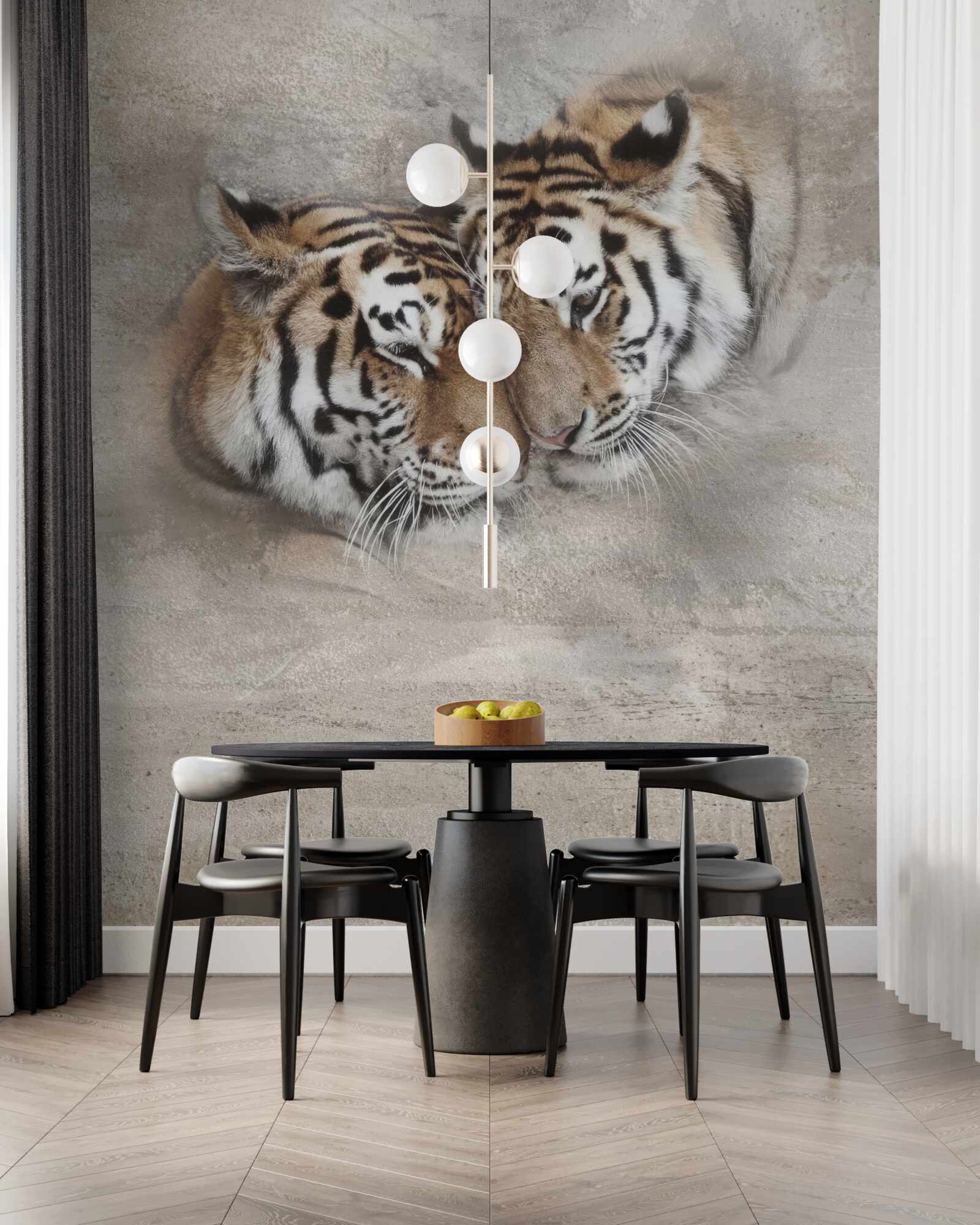 Fototapeten Zwei Tiger klammerten sich aneinander