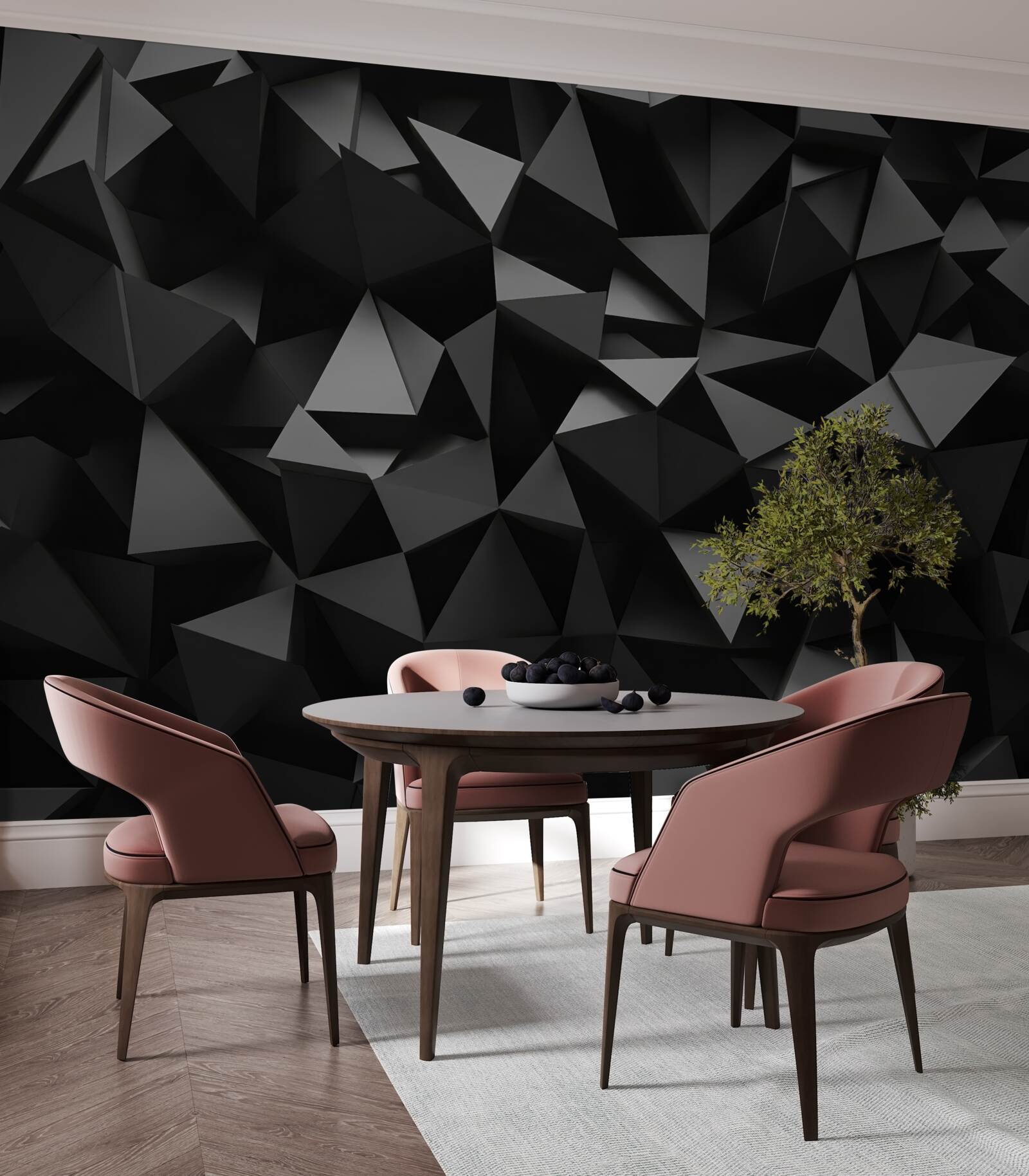 Fototapeten Geometrische schwarze Formen