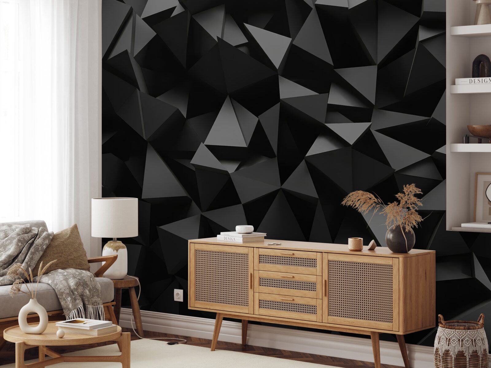 Fototapeten Geometrische schwarze Formen