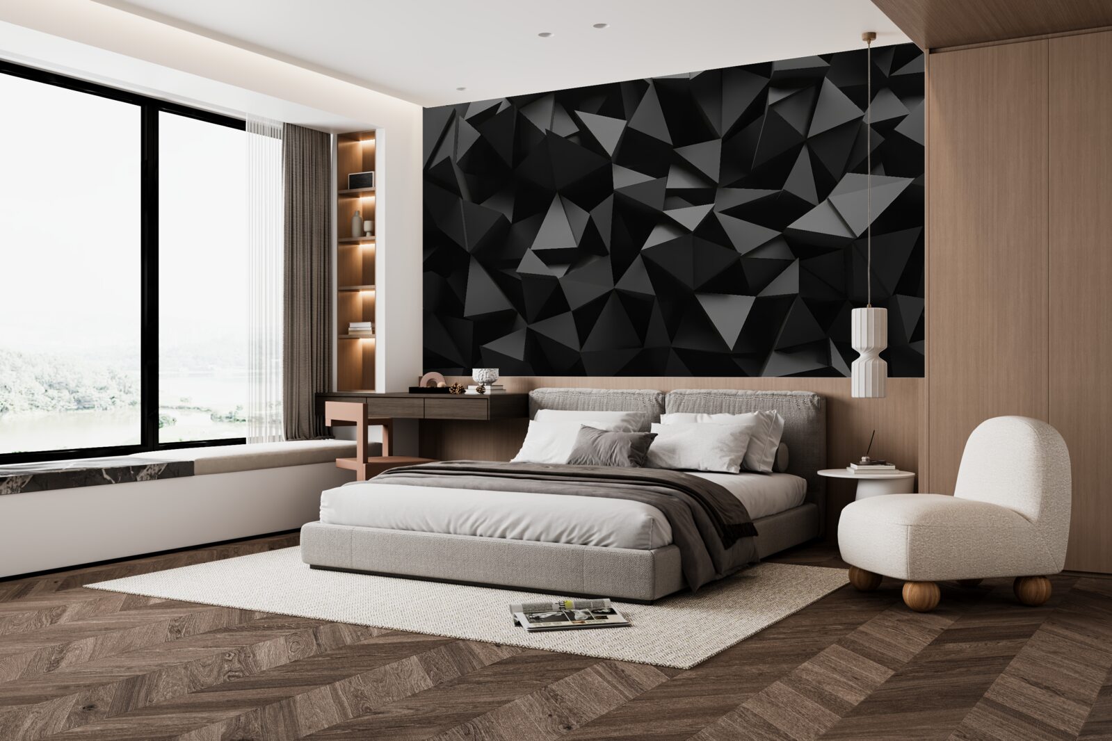 Fototapeten Geometrische schwarze Formen