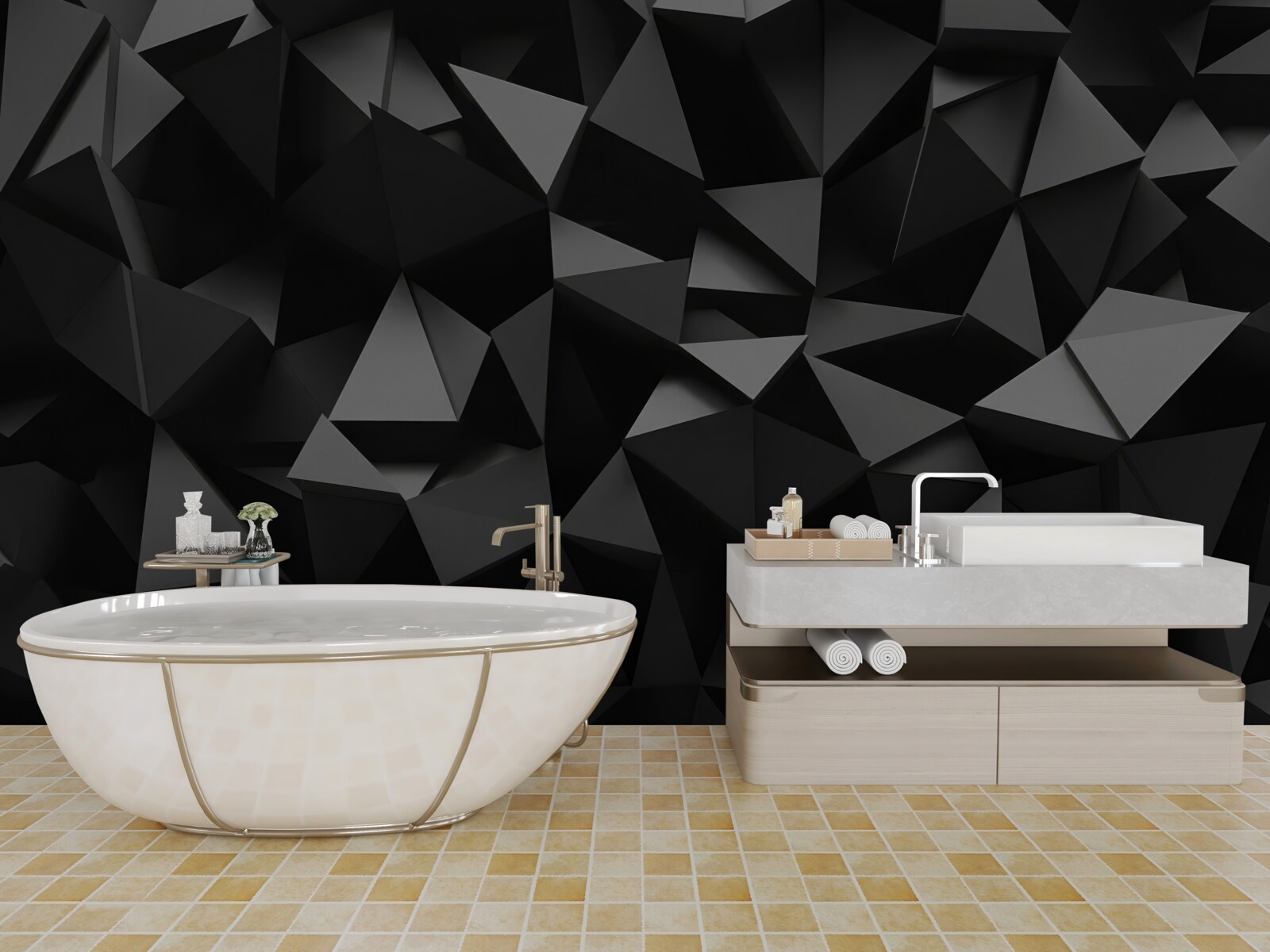 Fototapeten Geometrische schwarze Formen