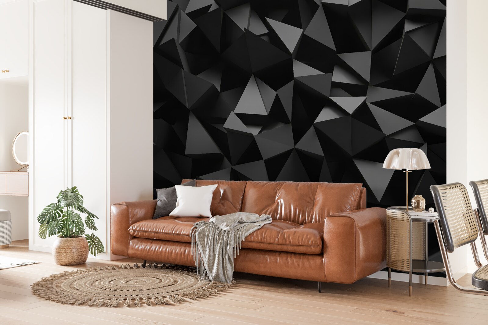 Fototapeten Geometrische schwarze Formen