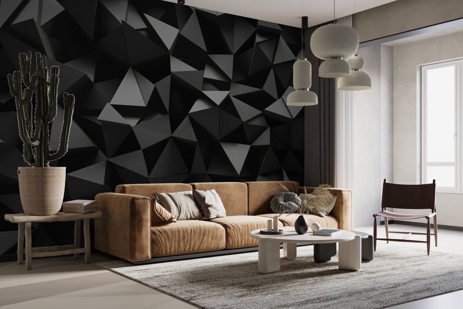 Fototapeten Geometrische schwarze Formen