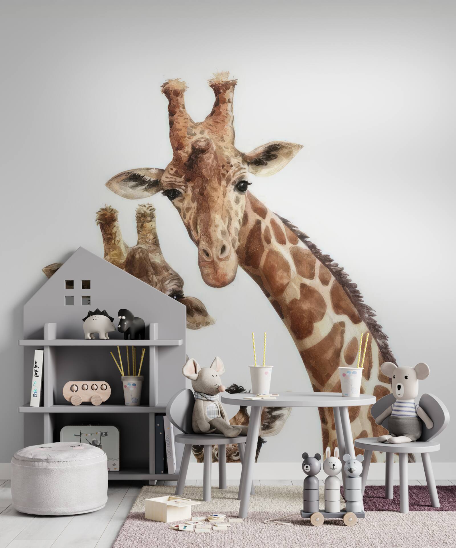 Fototapeten Giraffe -Familie