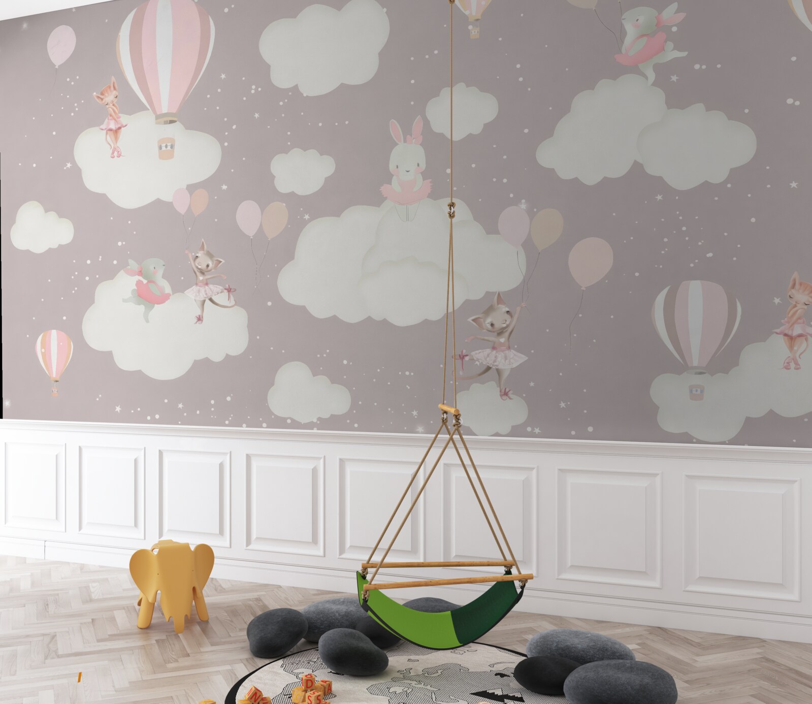 Fototapeten Die Wolken sind ein Spielplatz für Tiere geworden