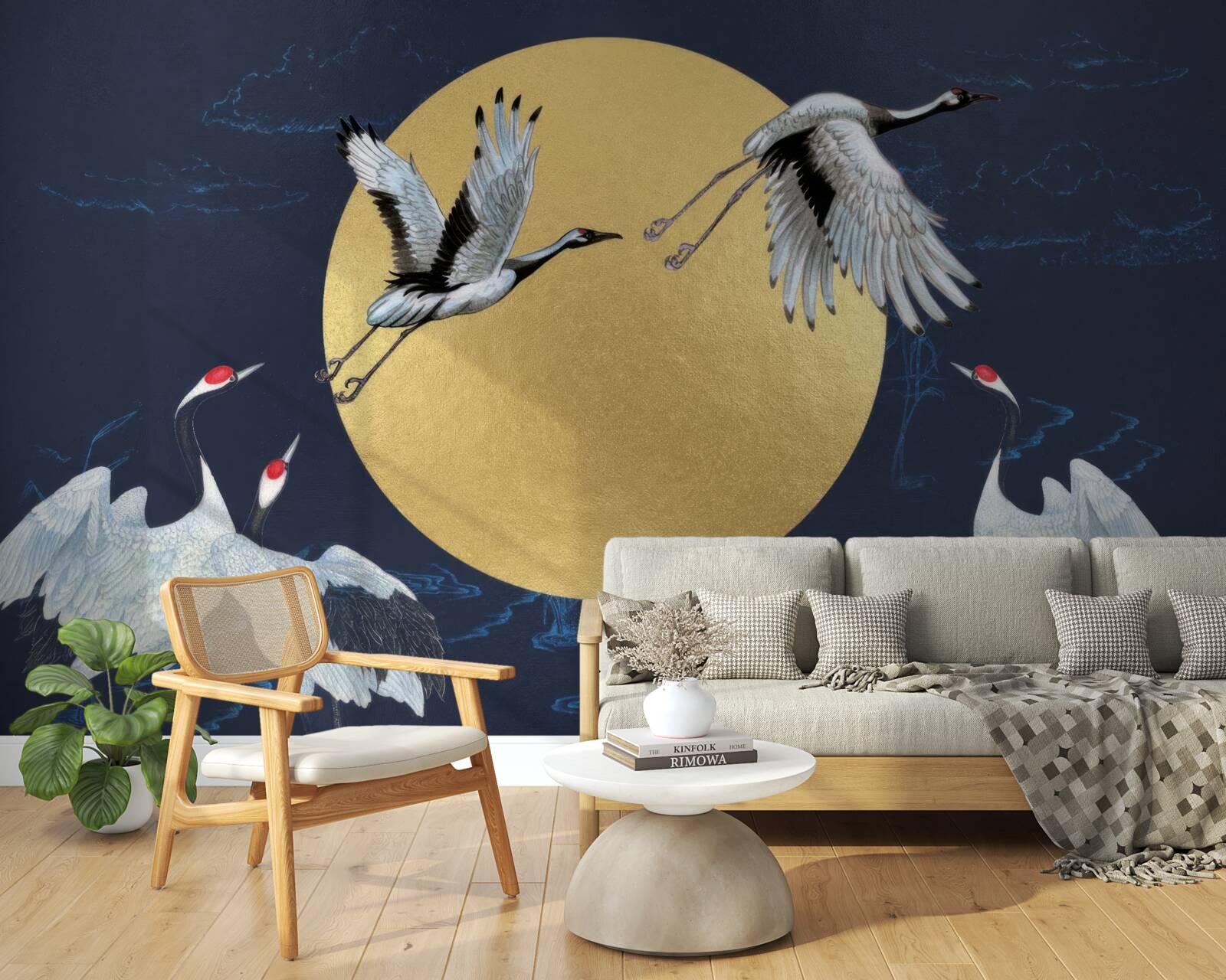 Fototapeten Flucht der weißen Vögel