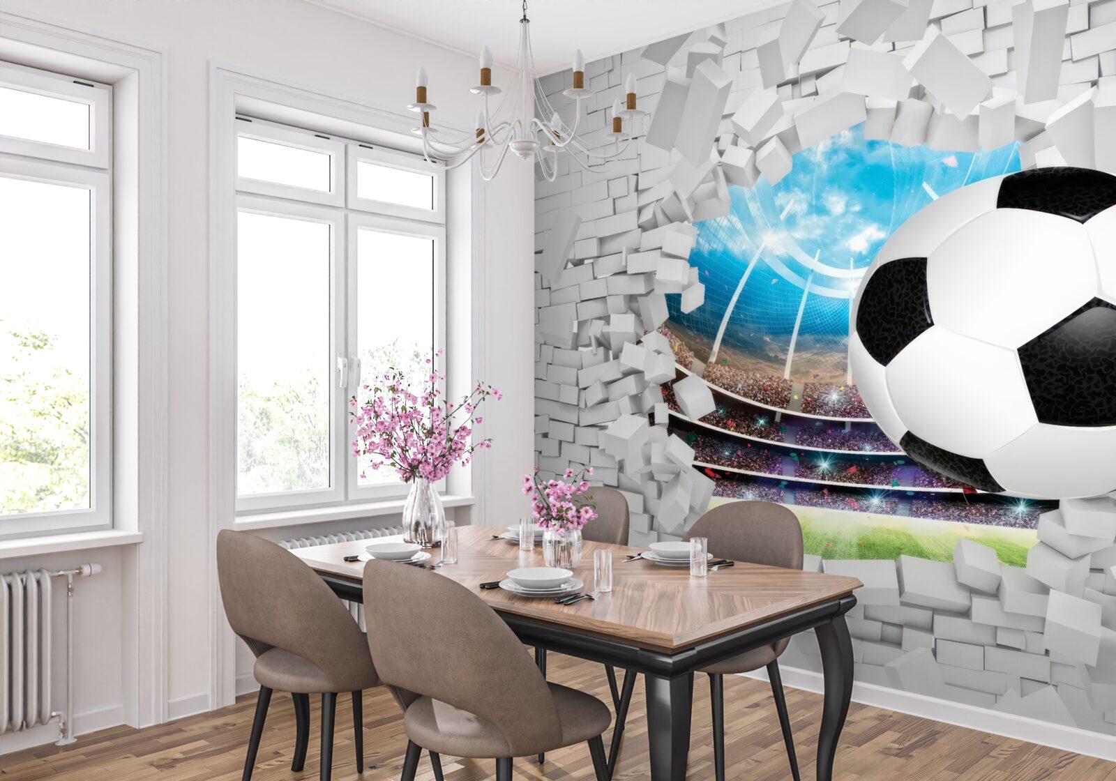 Fototapeten Fußballfeld und Ball