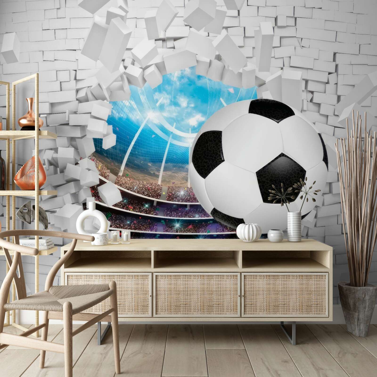 Fototapeten Fußballfeld und Ball