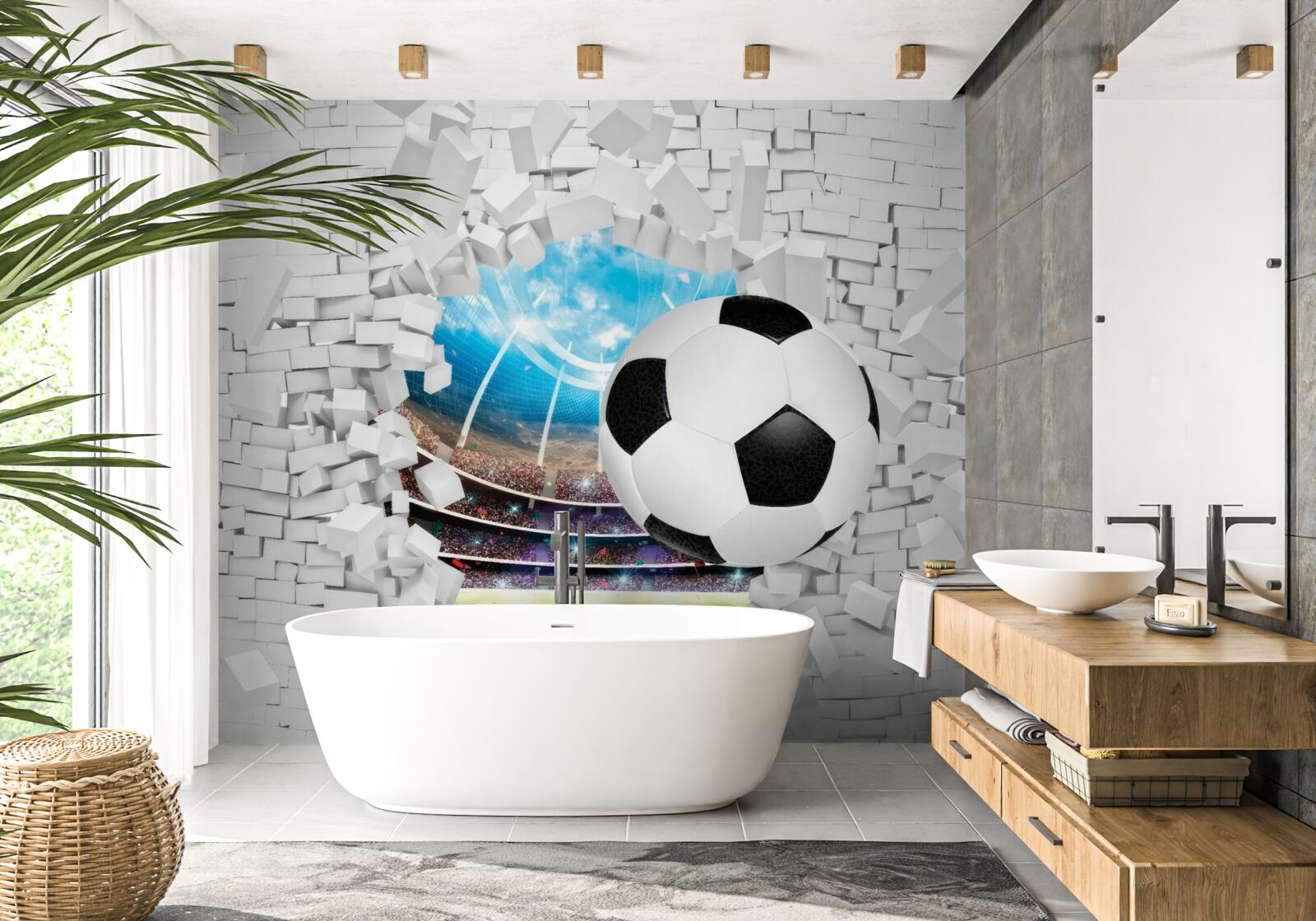 Fototapeten Fußballfeld und Ball