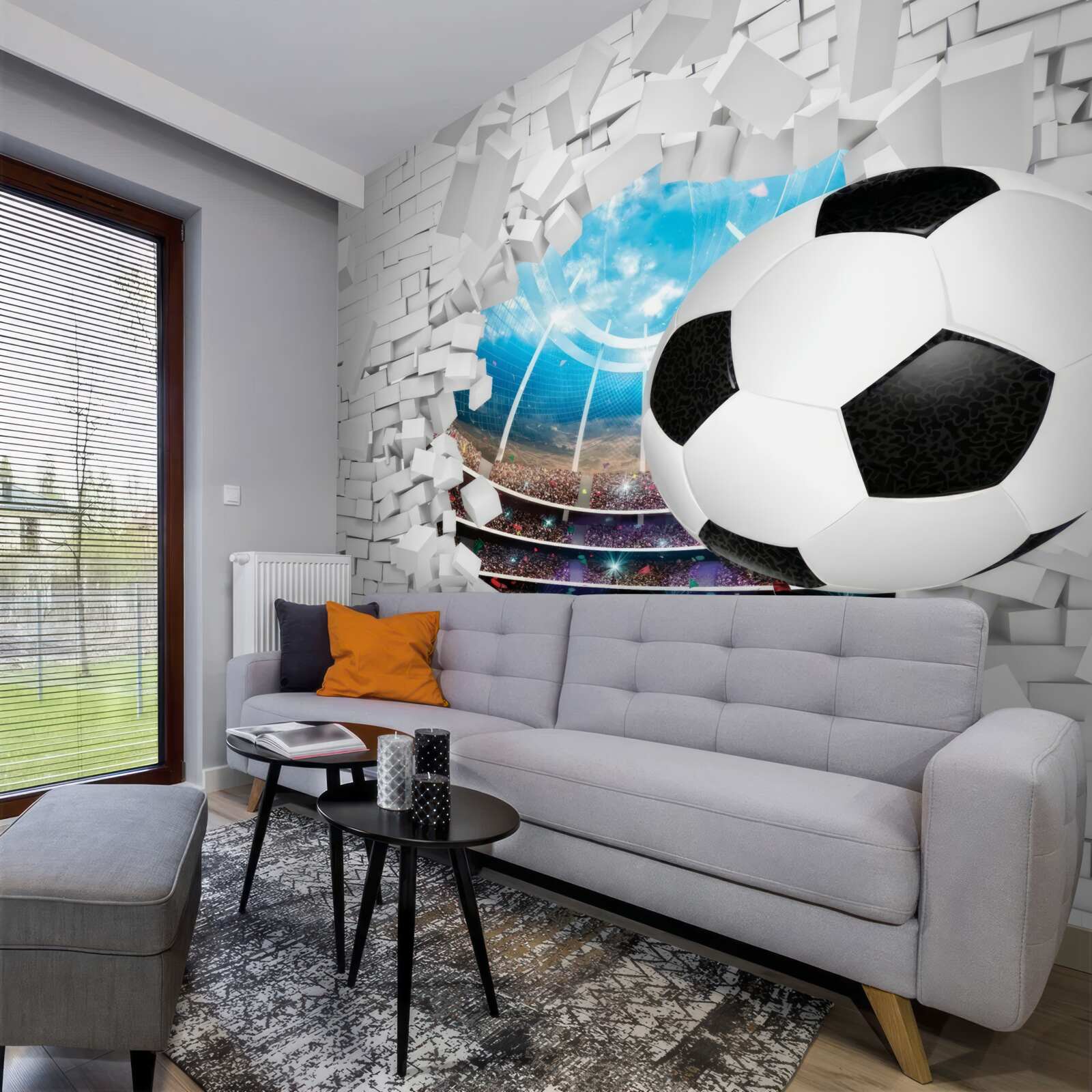 Fototapeten Fußballfeld und Ball