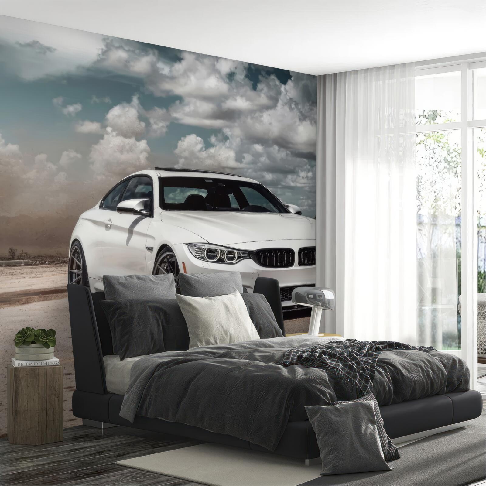 Fototapeten Das Auto ist weiß