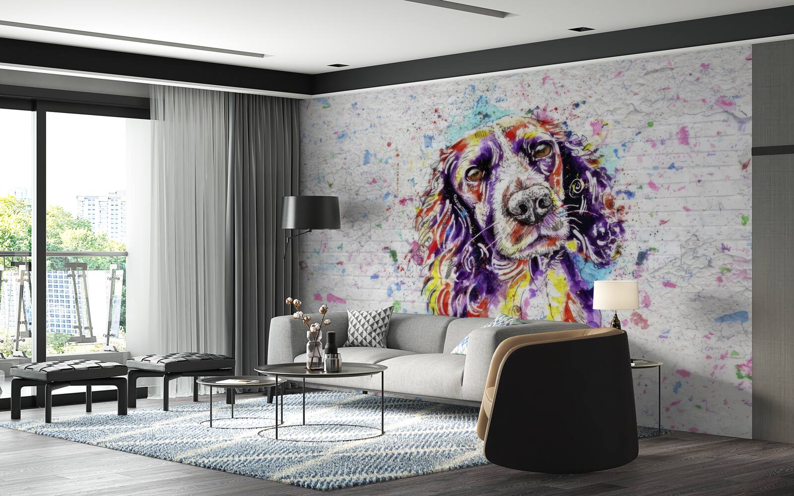Fototapeten Pop-Art-Hund