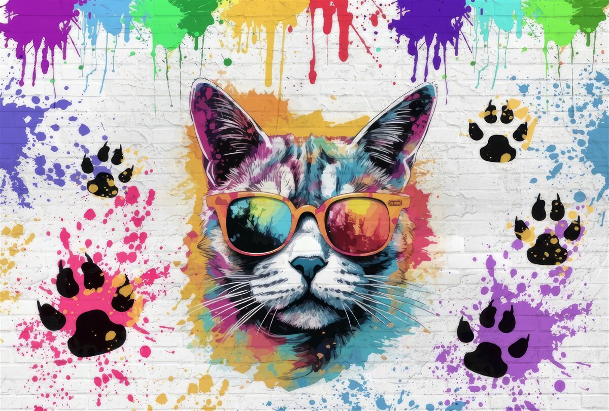 Fototapeten Katze mit Brille