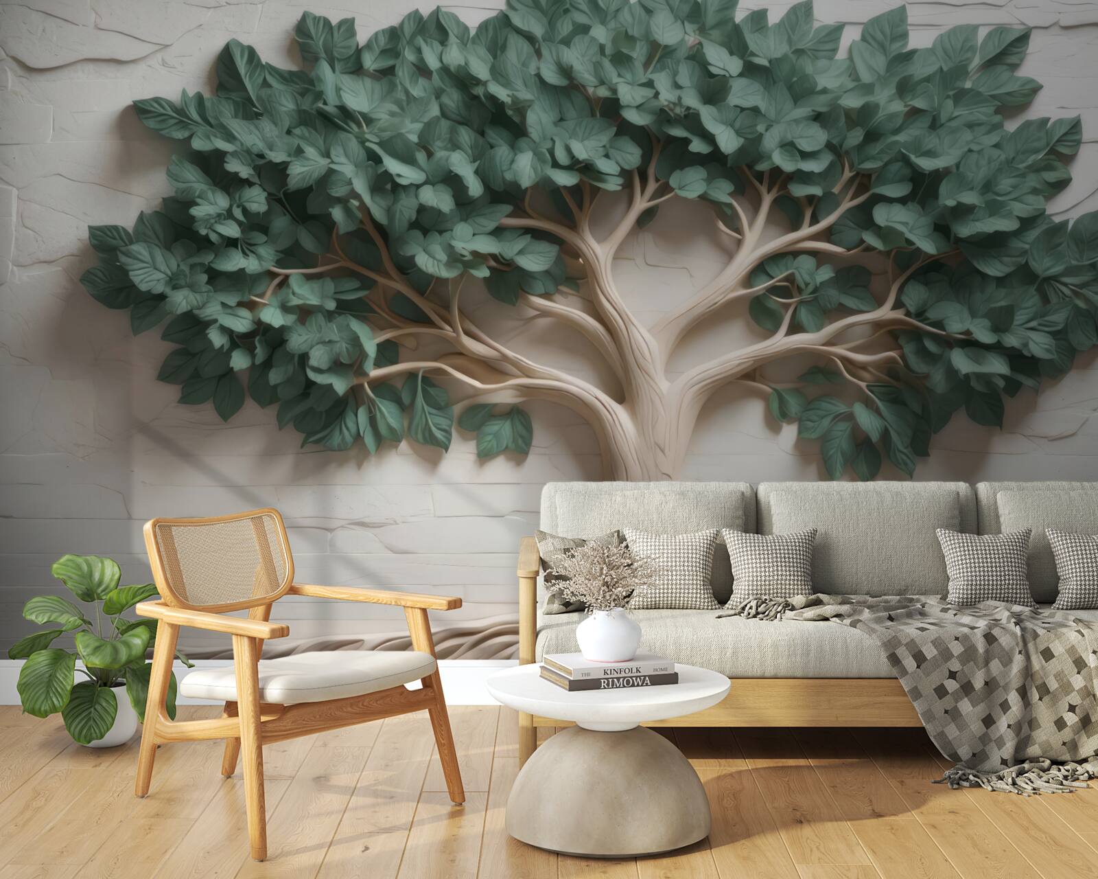 Fototapeten Ein Baum mit dichten grünen Blättern