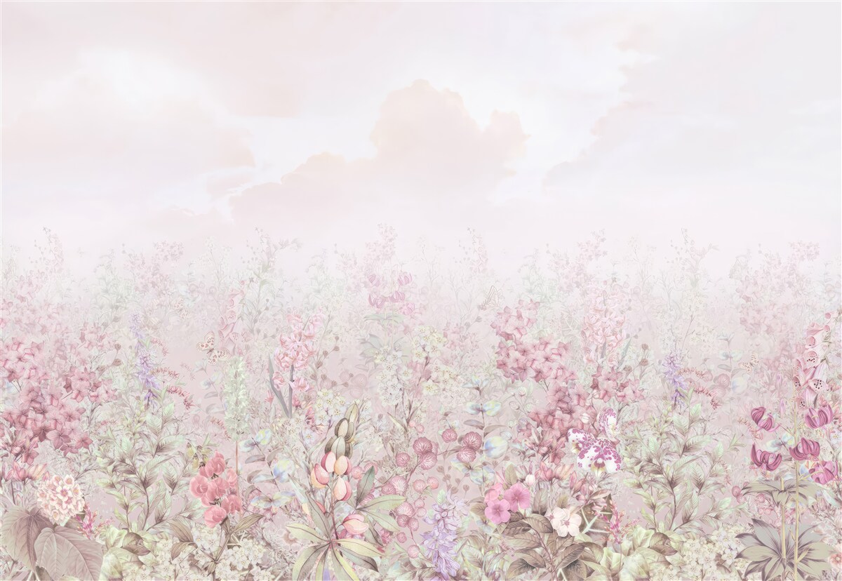 Fototapeten Mit Blumen gepunktete Wiese
