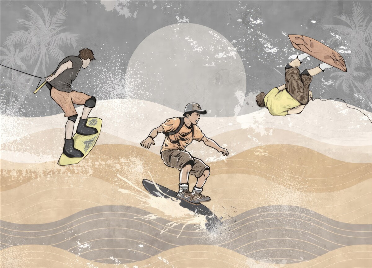 Fototapeten Snowboarder haben eine gute Zeit