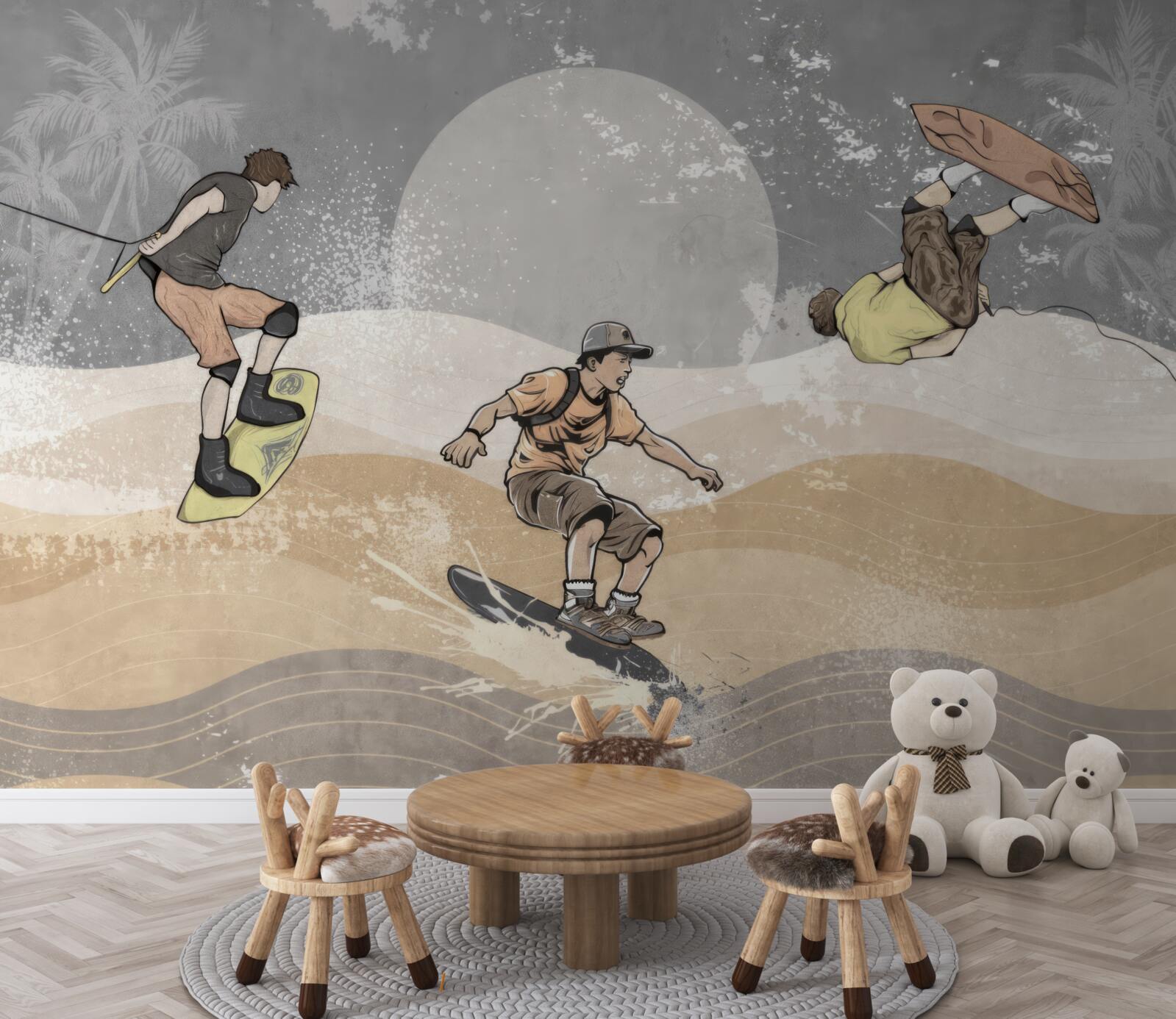 Fototapeten Snowboarder haben eine gute Zeit