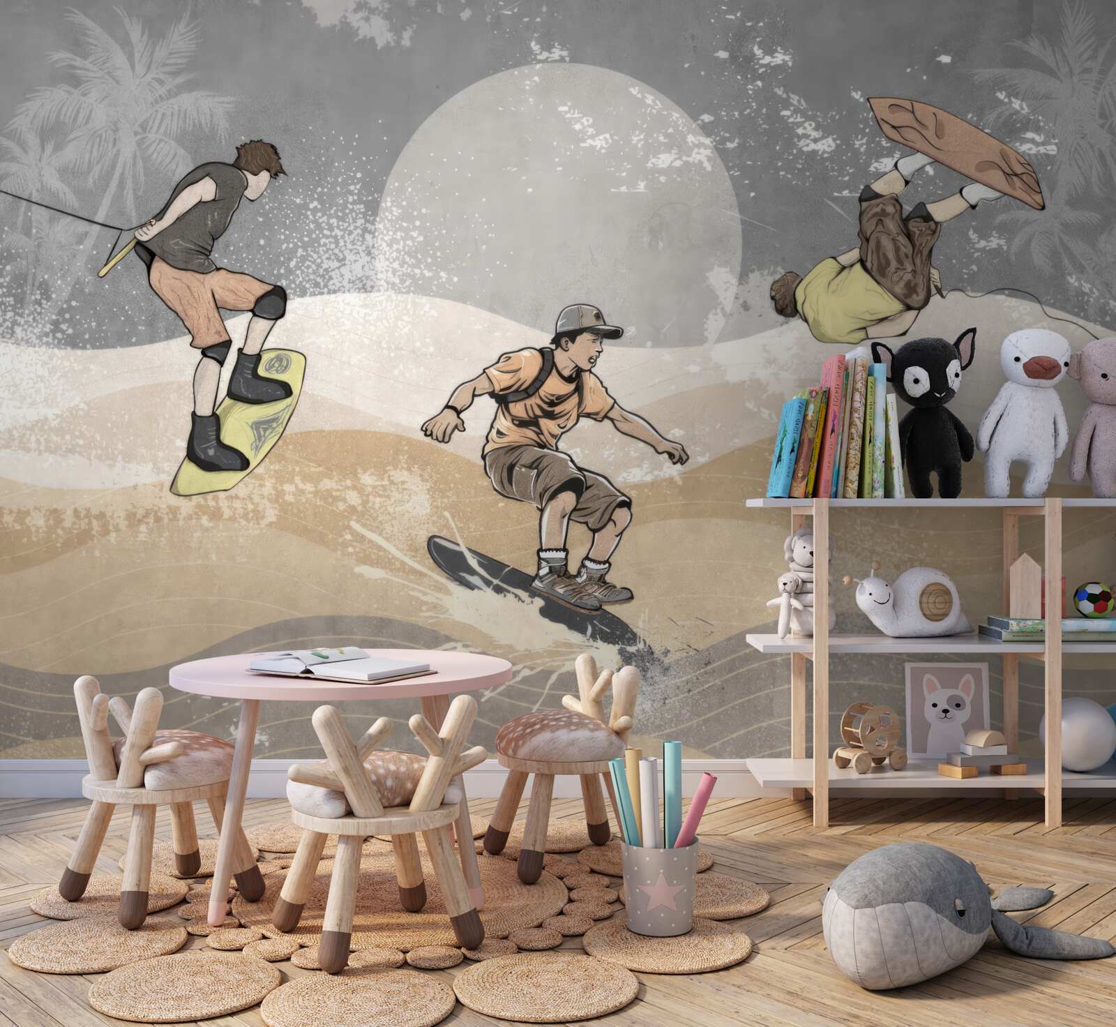 Fototapeten Snowboarder haben eine gute Zeit
