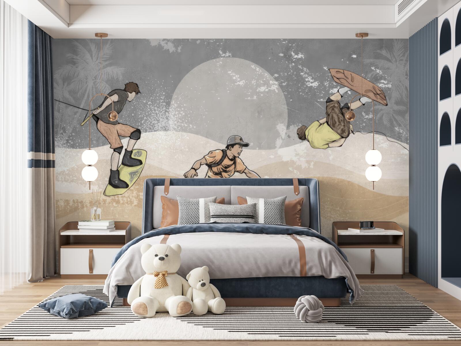 Fototapeten Snowboarder haben eine gute Zeit