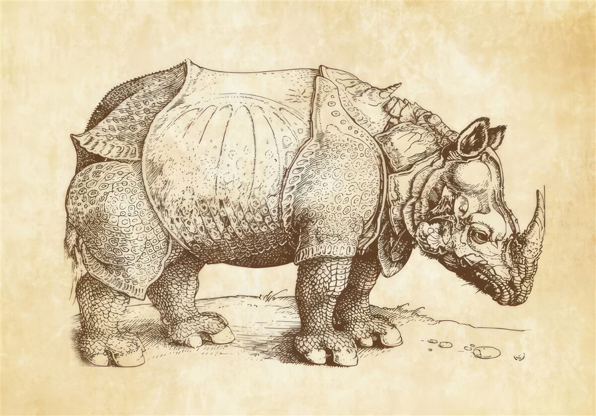 Fototapeten Starkes Nashorn