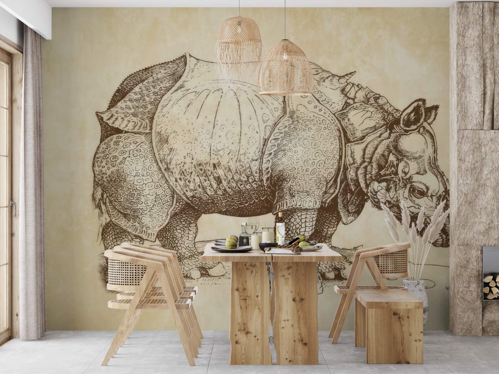 Fototapeten Starkes Nashorn