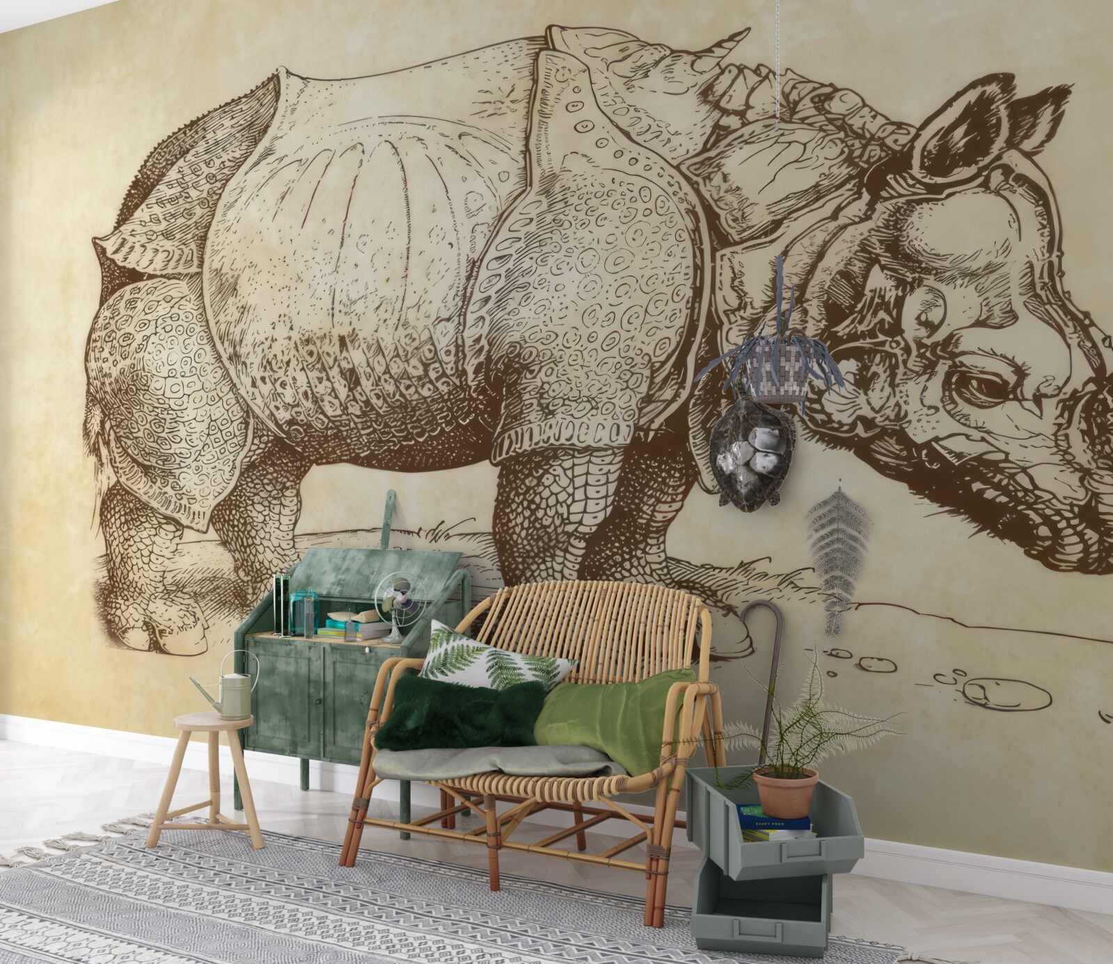 Fototapeten Starkes Nashorn