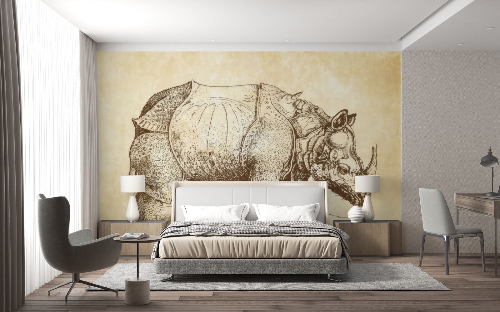 Fototapeten Starkes Nashorn