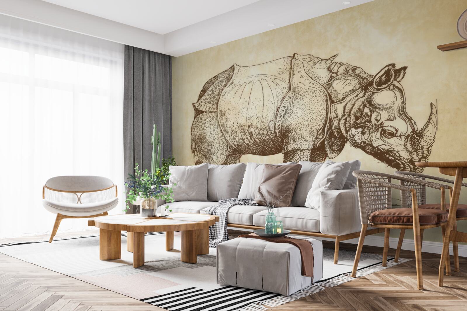 Fototapeten Starkes Nashorn