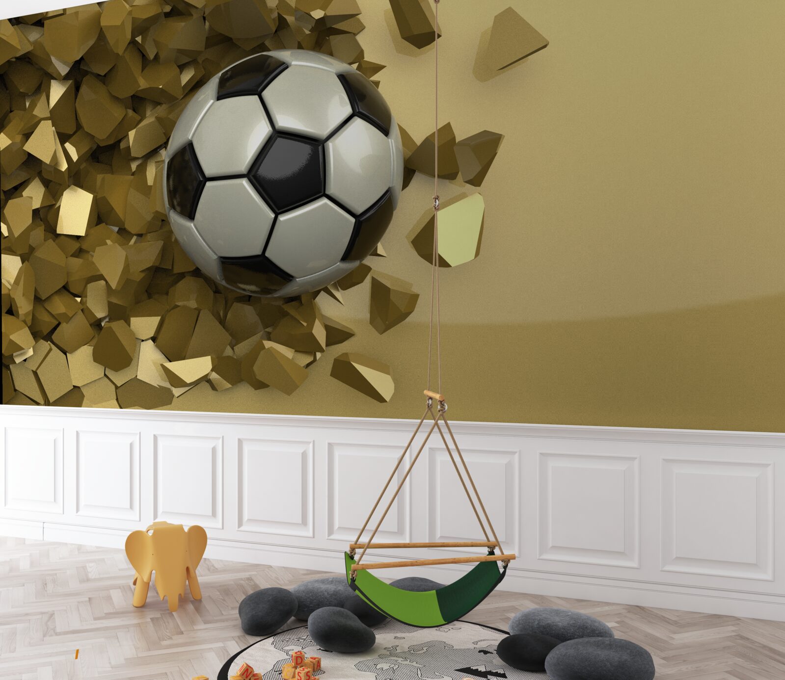 Fototapeten 3D- und Fußballeinrichtungen