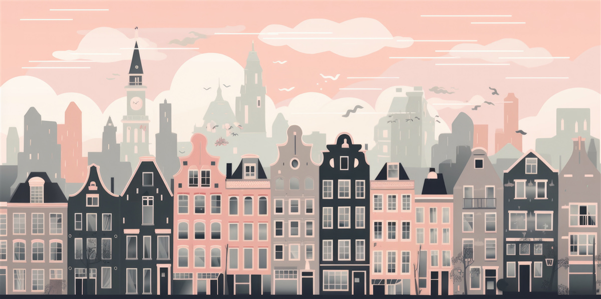 Fototapeten Dawn beleuchtet die Stadt