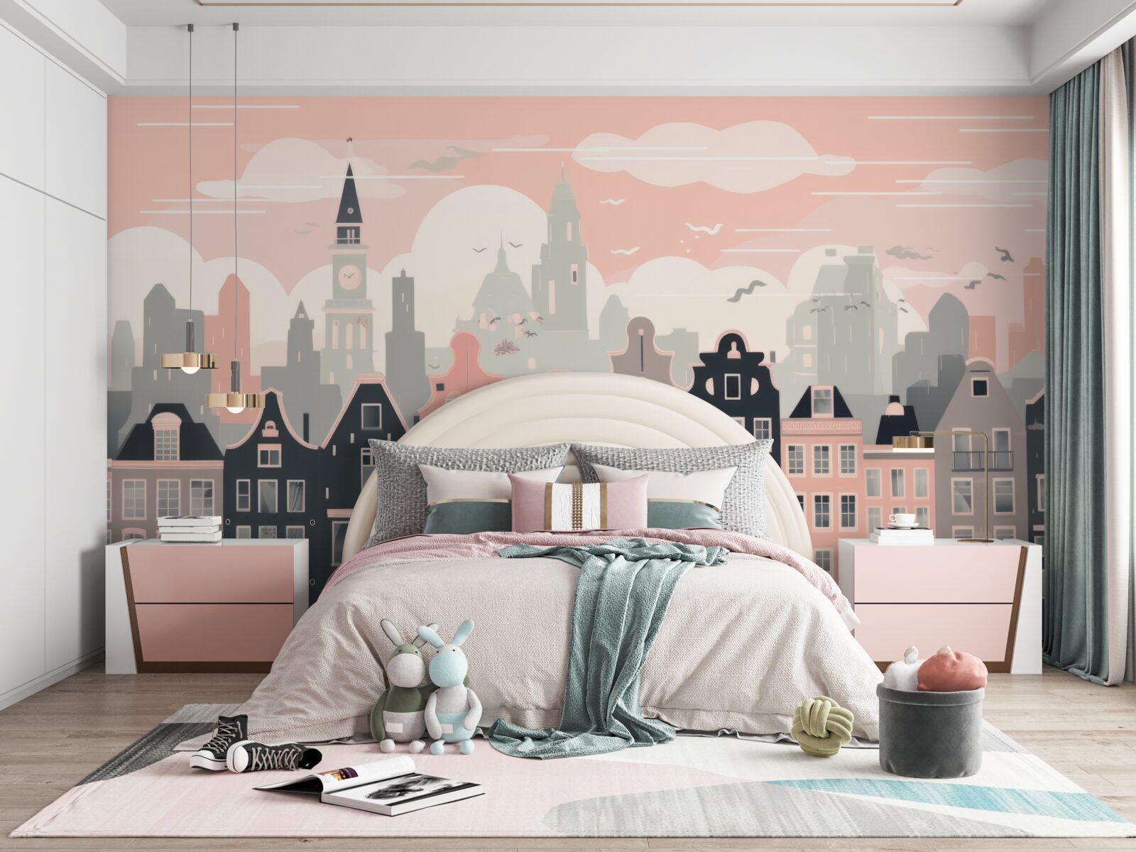 Fototapeten Dawn beleuchtet die Stadt