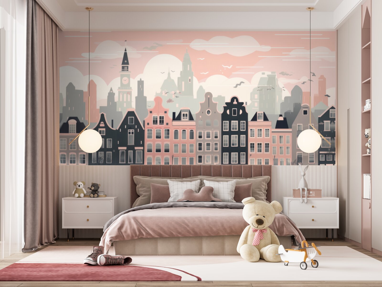 Fototapeten Dawn beleuchtet die Stadt
