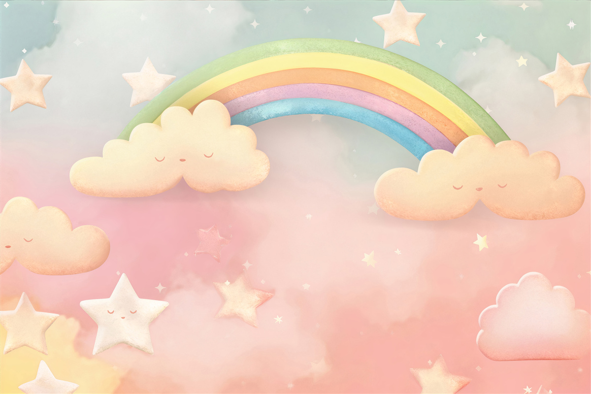 Fototapeten Ein riesiger Regenbogen unter dem Sternenhimmel