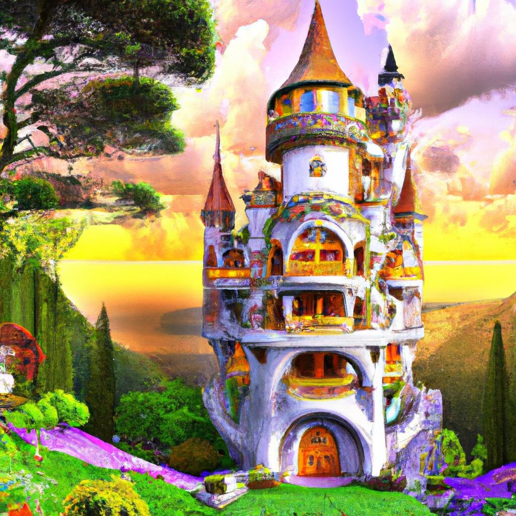 Fototapeten Der Rapunzel -Turm ist sehr hoch