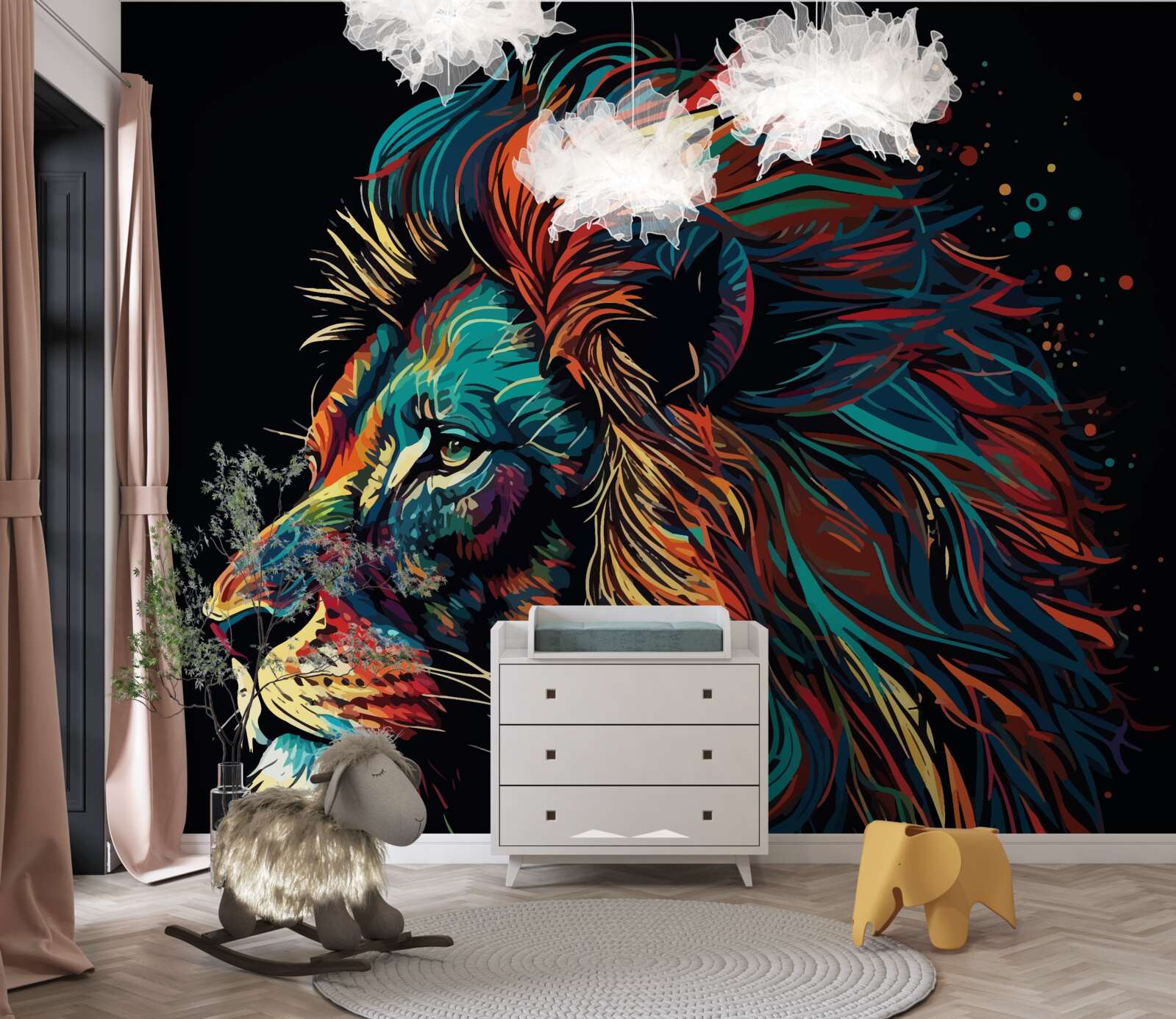 Fototapeten Ein abstraktes Bild eines erwachsenen Tigers