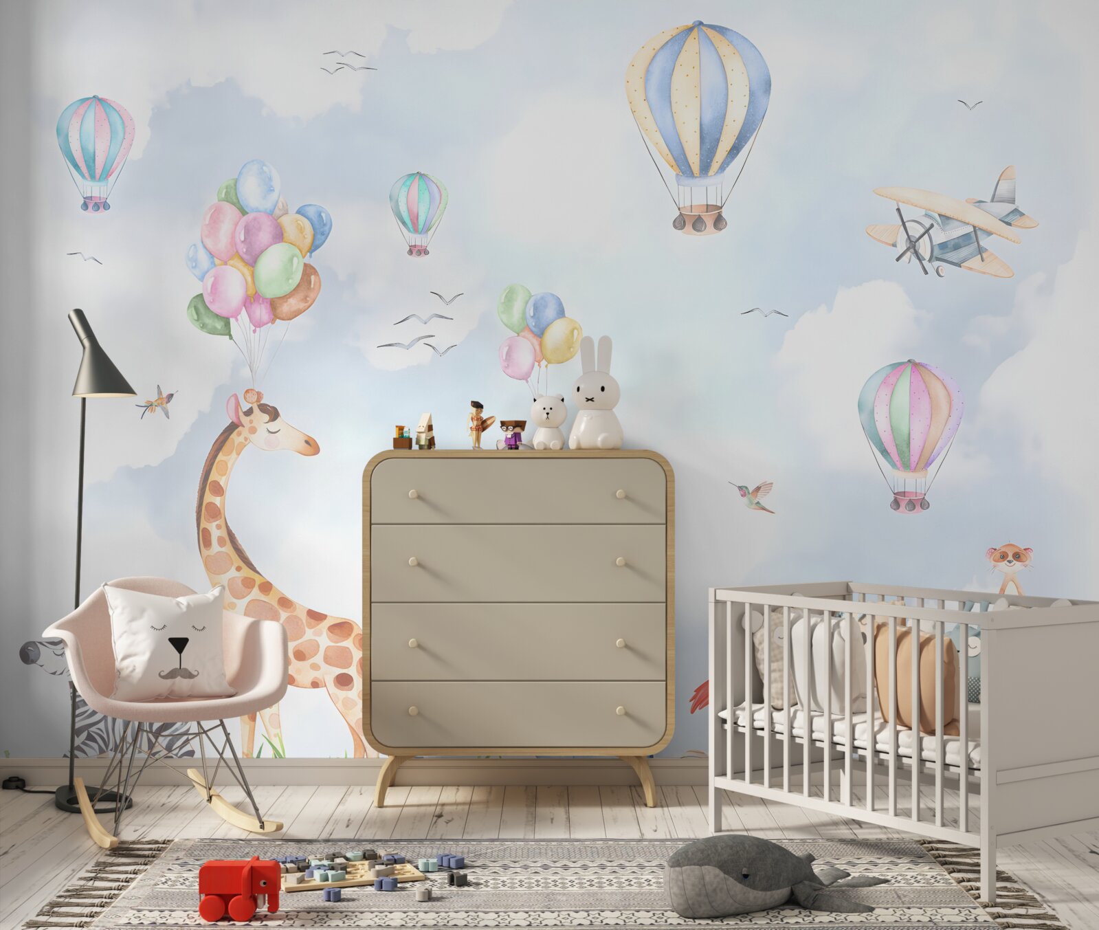 Fototapeten Luftballons und Tiere