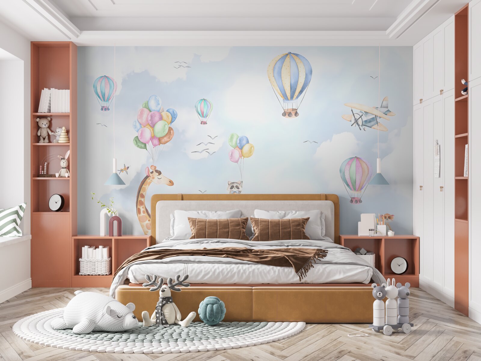 Fototapeten Luftballons und Tiere