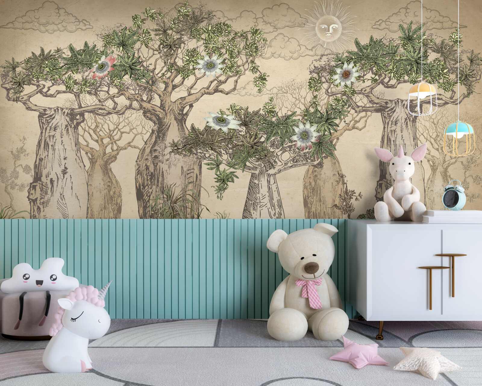 Fototapeten Mächtige und majestätische Baobabs