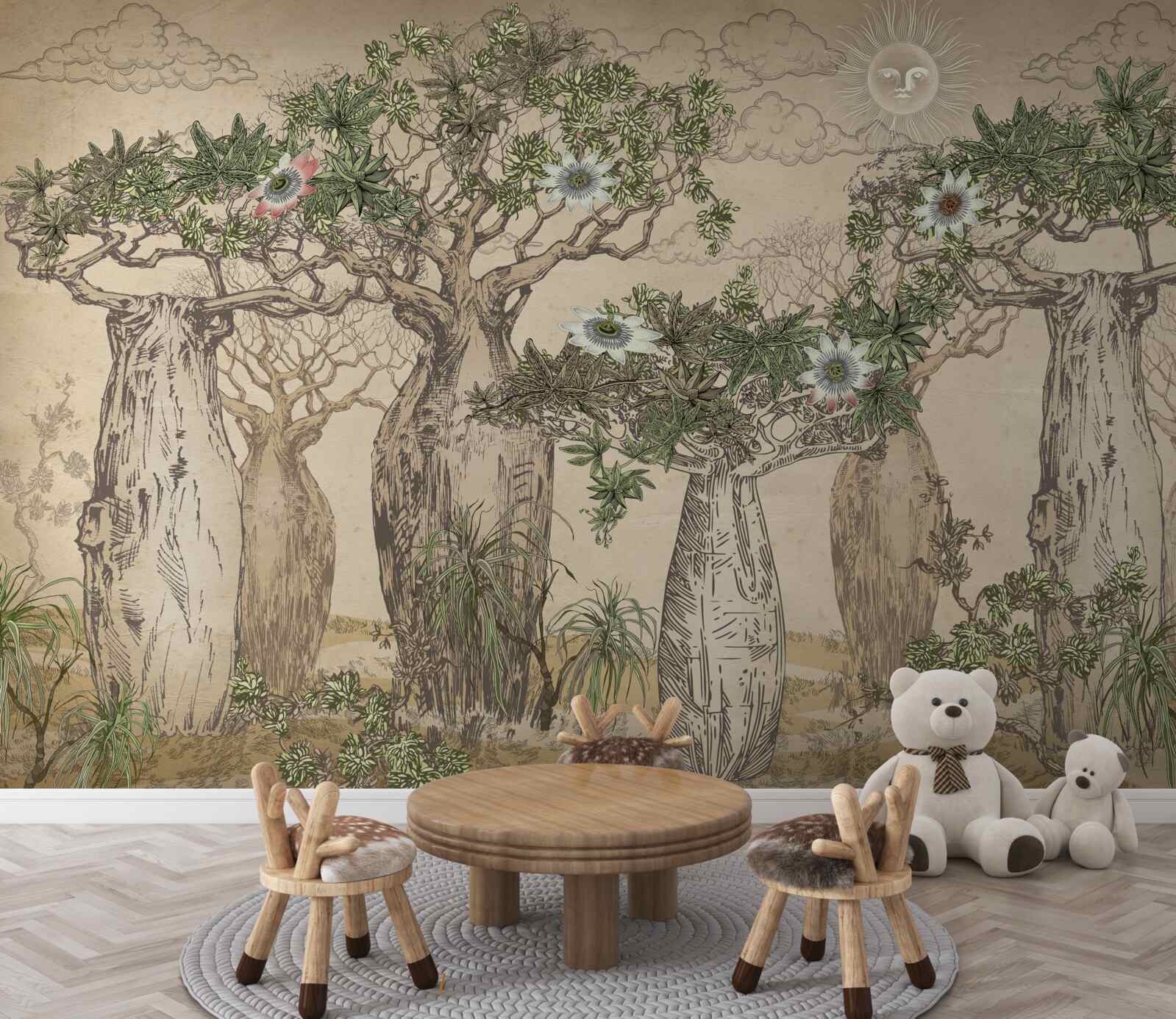 Fototapeten Mächtige und majestätische Baobabs
