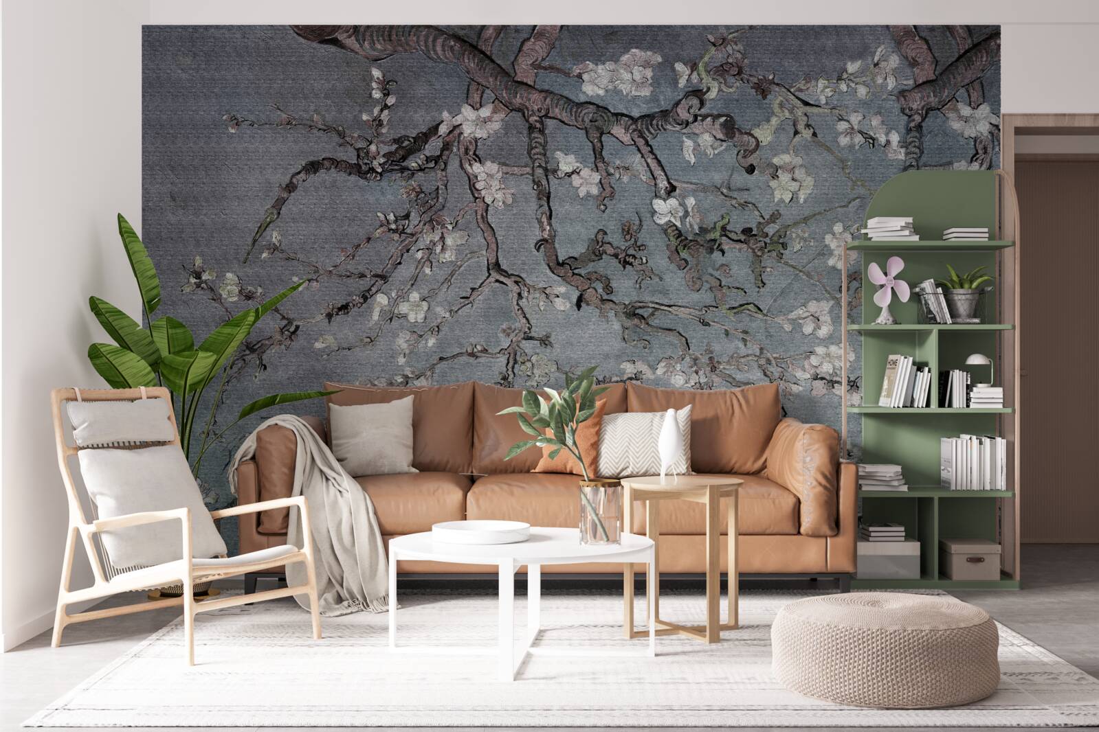 Fototapeten Magnolienzweige blühen