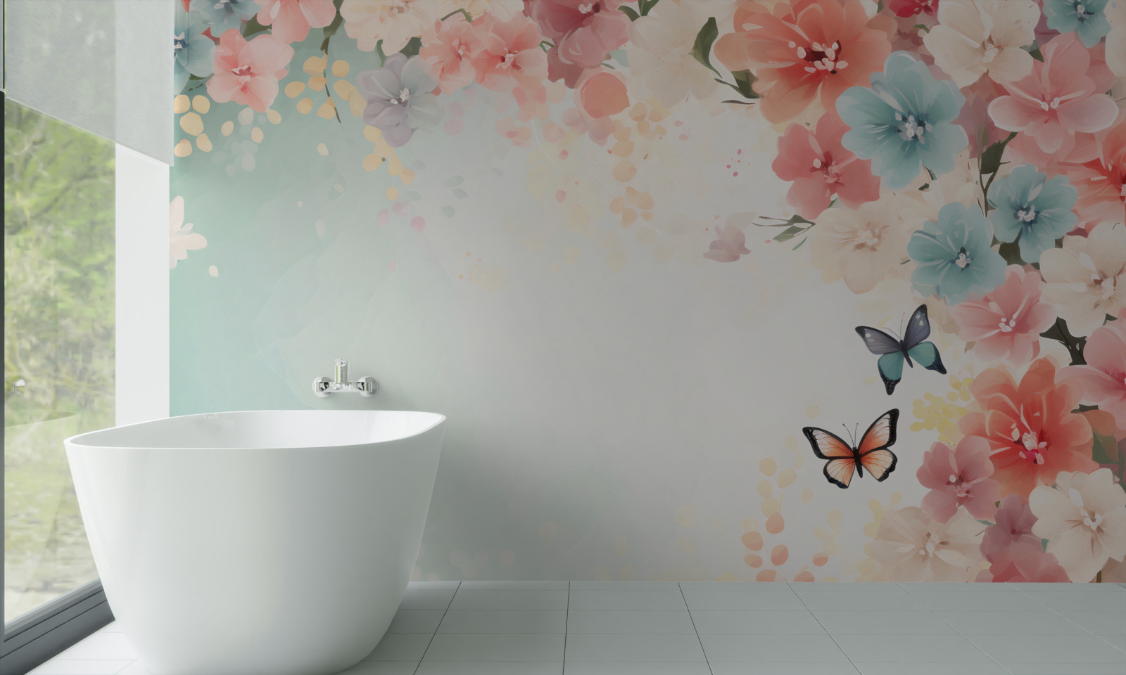 Fototapeten Blumenkompositionen und Motten voller Gnade