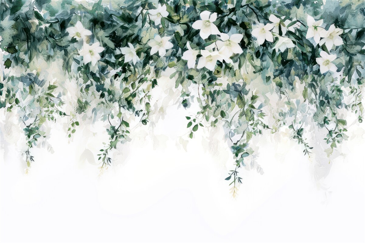 Fototapeten blühender Schnee -weißer Jasmin