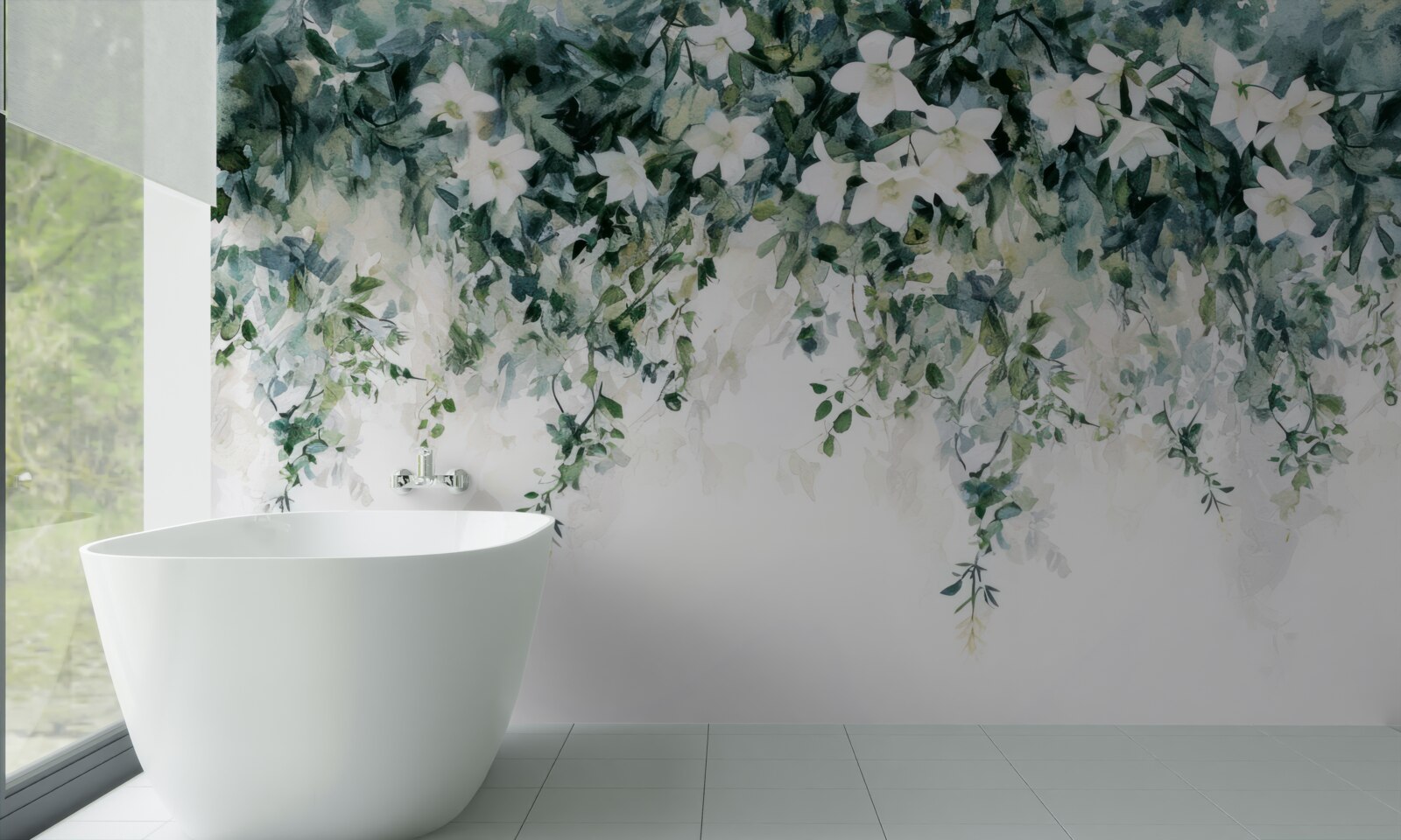 Fototapeten blühender Schnee -weißer Jasmin