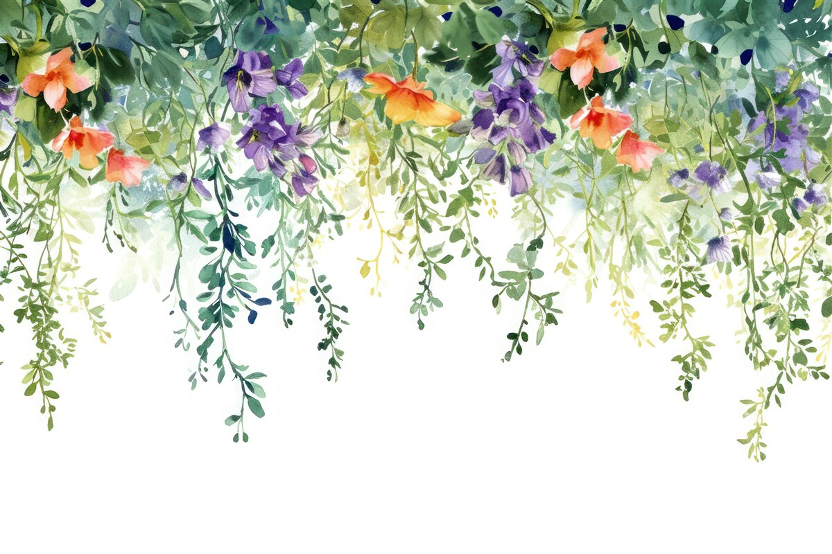 Fototapeten zarte Blumen aus dem Garten verkehrt herum