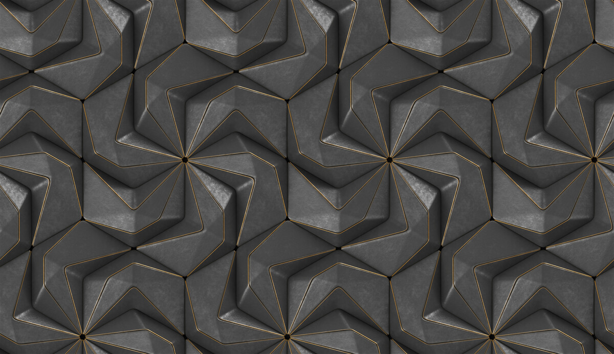 Fototapeten Der Hintergrund schwarzer geometrischer Formen