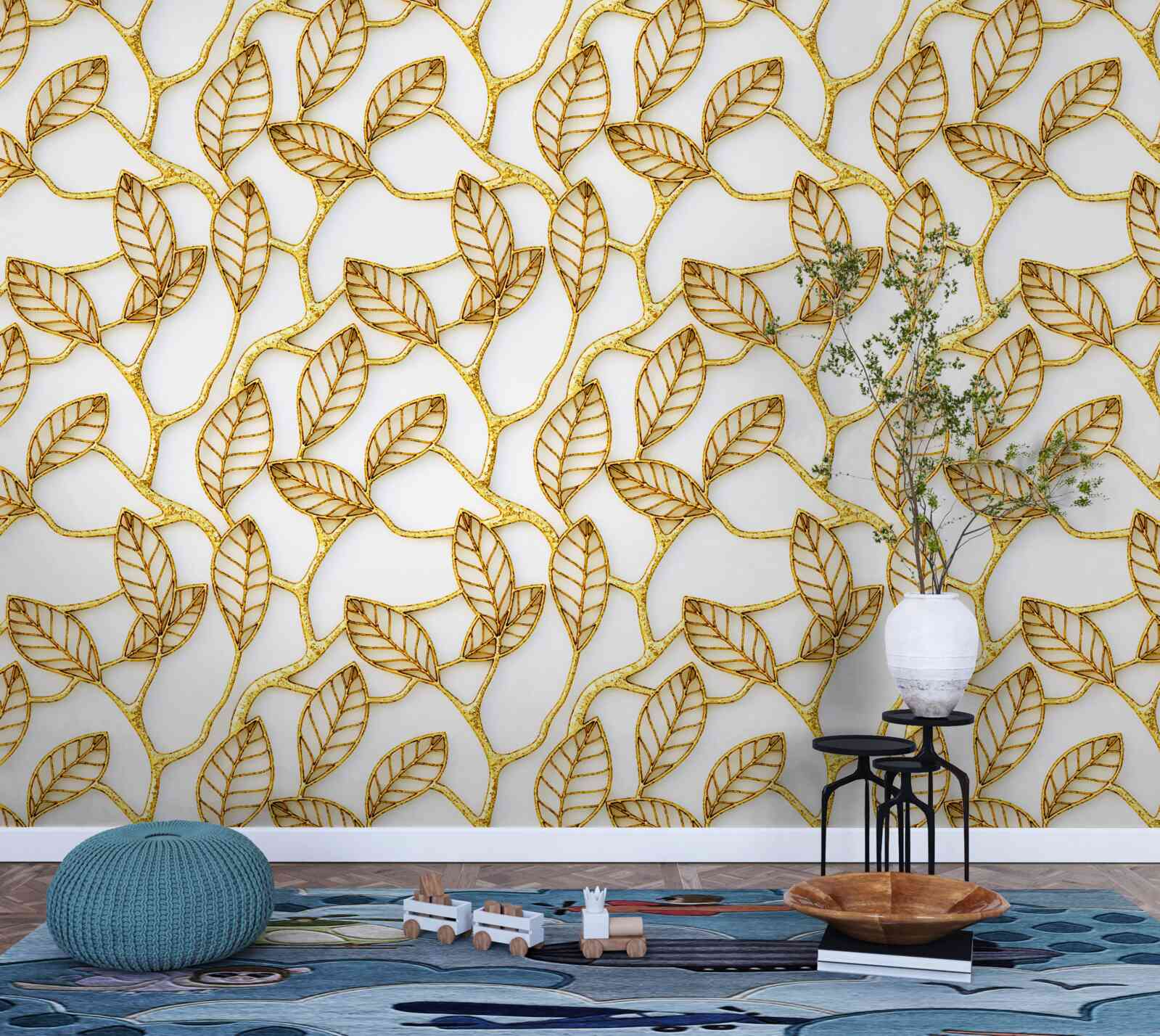 Fototapeten Textur goldener Blätter
