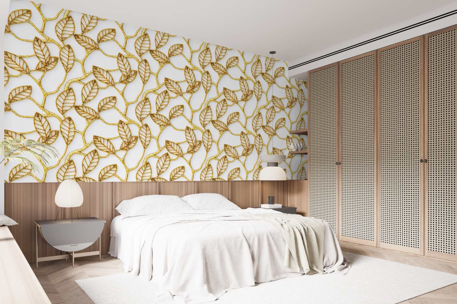 Fototapeten Textur goldener Blätter