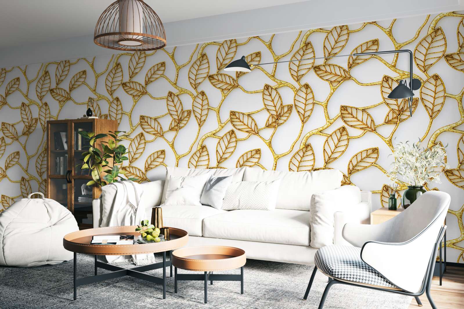 Fototapeten Textur goldener Blätter