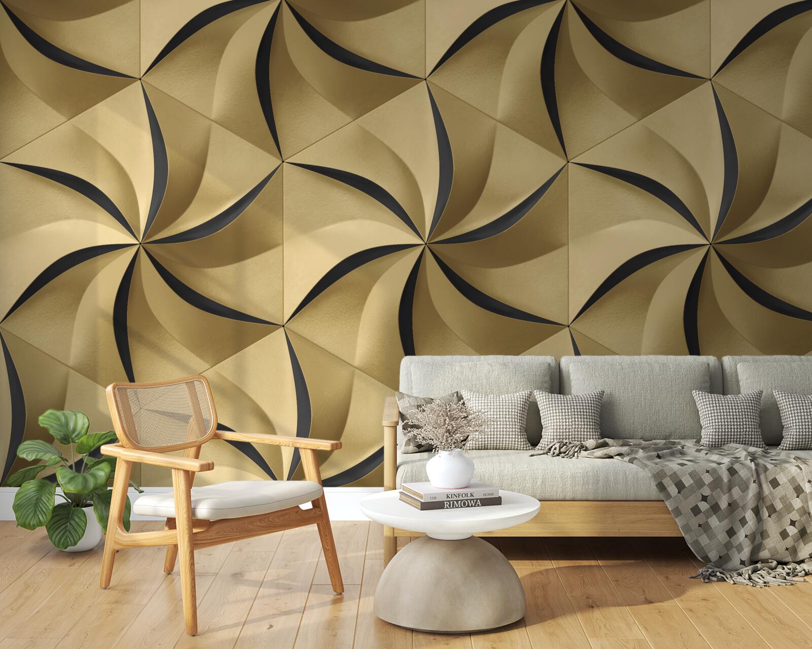 Fototapeten Senfsterne im geometrischen Stil