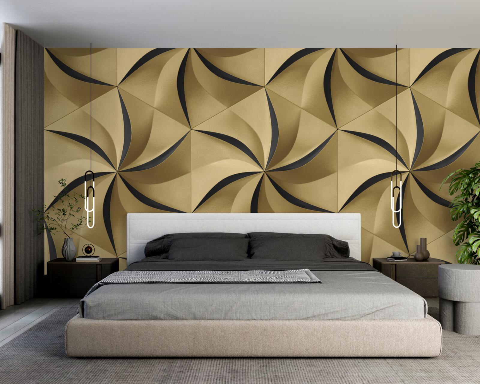 Fototapeten Senfsterne im geometrischen Stil